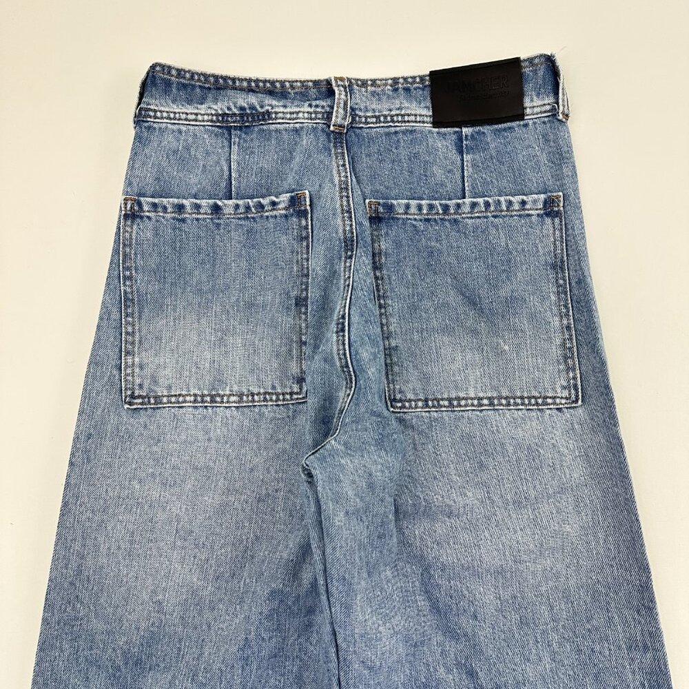 Jamcher High Rise Baggy Raw Hem Women's size 28 Medium Blue Denim Jeans - Picture 5 of 5